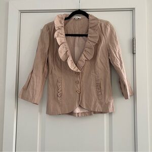 Blush Blazer with Scallop Collar